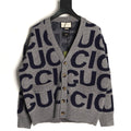 Gucci 24SS Gray Allover Letter Intarsia Cardigan