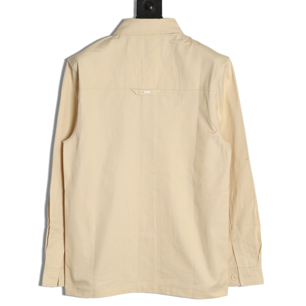 Louis Vuitton Flocked-Panel Shirt Jacket - Beige