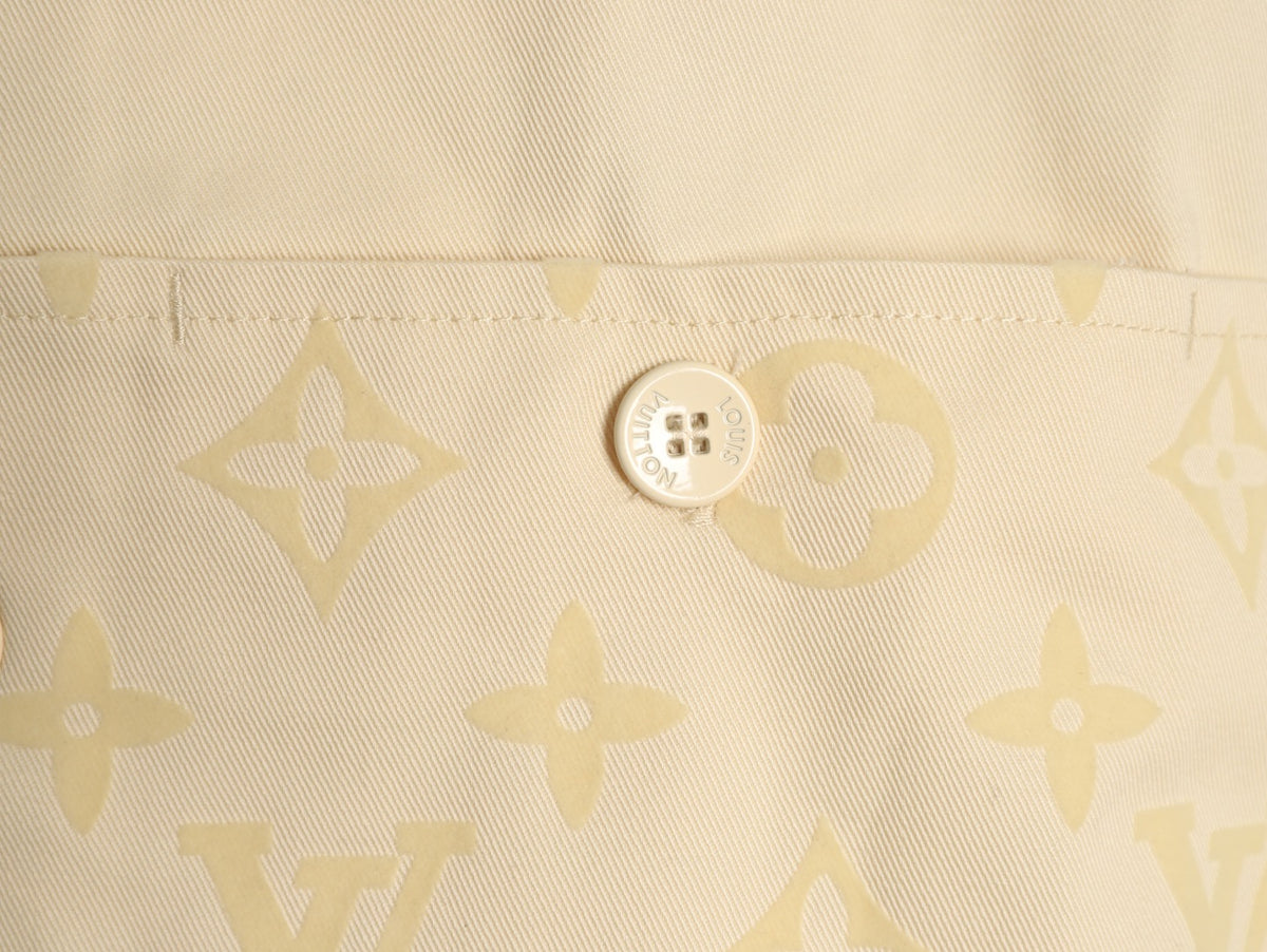 Louis Vuitton Flocked-Panel Shirt Jacket - Beige