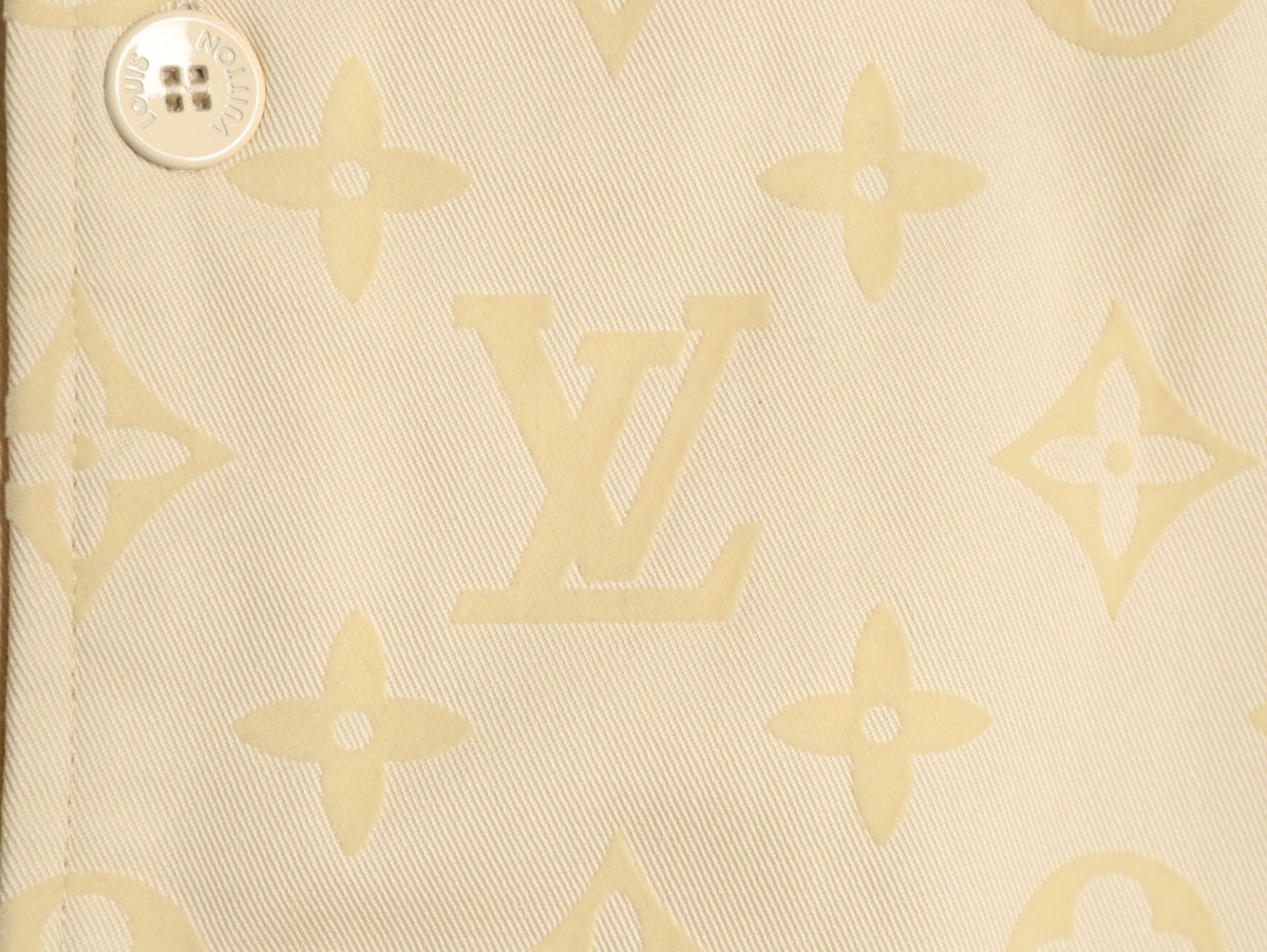 Louis Vuitton Flocked-Panel Shirt Jacket - Beige