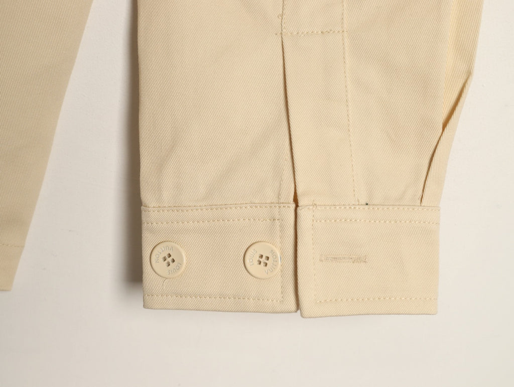 Louis Vuitton Flocked-Panel Shirt Jacket - Beige