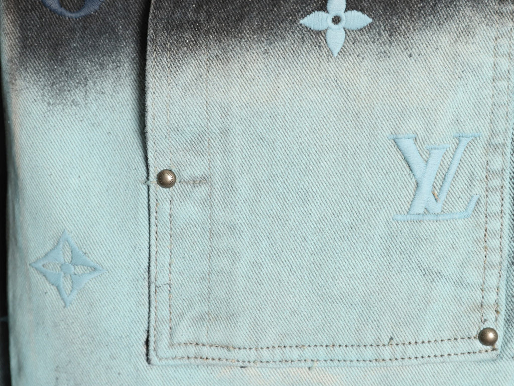 Louis Vuitton Gradient Monogram-Style Denim Jacket - Charcoal and Blue