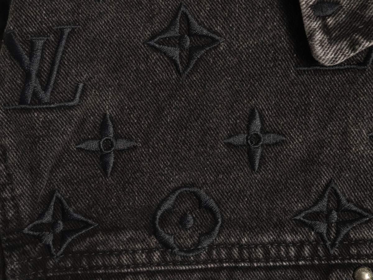 Louis Vuitton Gradient Monogram-Style Denim Jacket - Charcoal and Blue