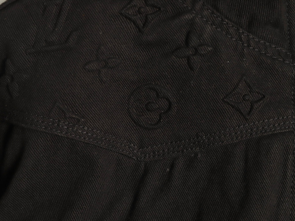 Louis Vuitton Monogram-Style Hooded Zip Jacket - Black