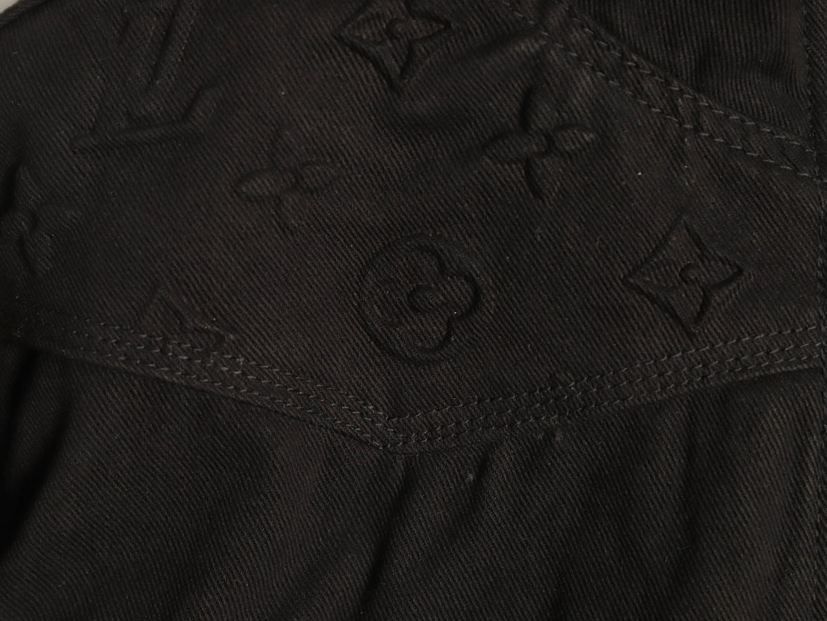 Louis Vuitton Monogram-Style Hooded Zip Jacket - Black