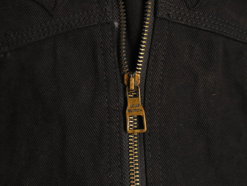 Louis Vuitton Monogram-Style Hooded Zip Jacket - Black