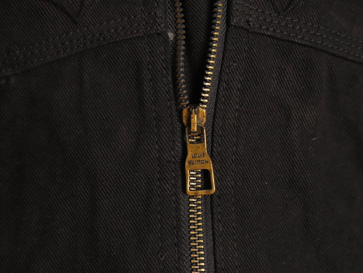 Louis Vuitton Monogram-Style Hooded Zip Jacket - Black
