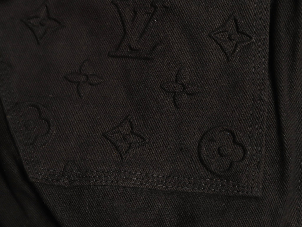 Louis Vuitton Monogram-Style Hooded Zip Jacket - Black