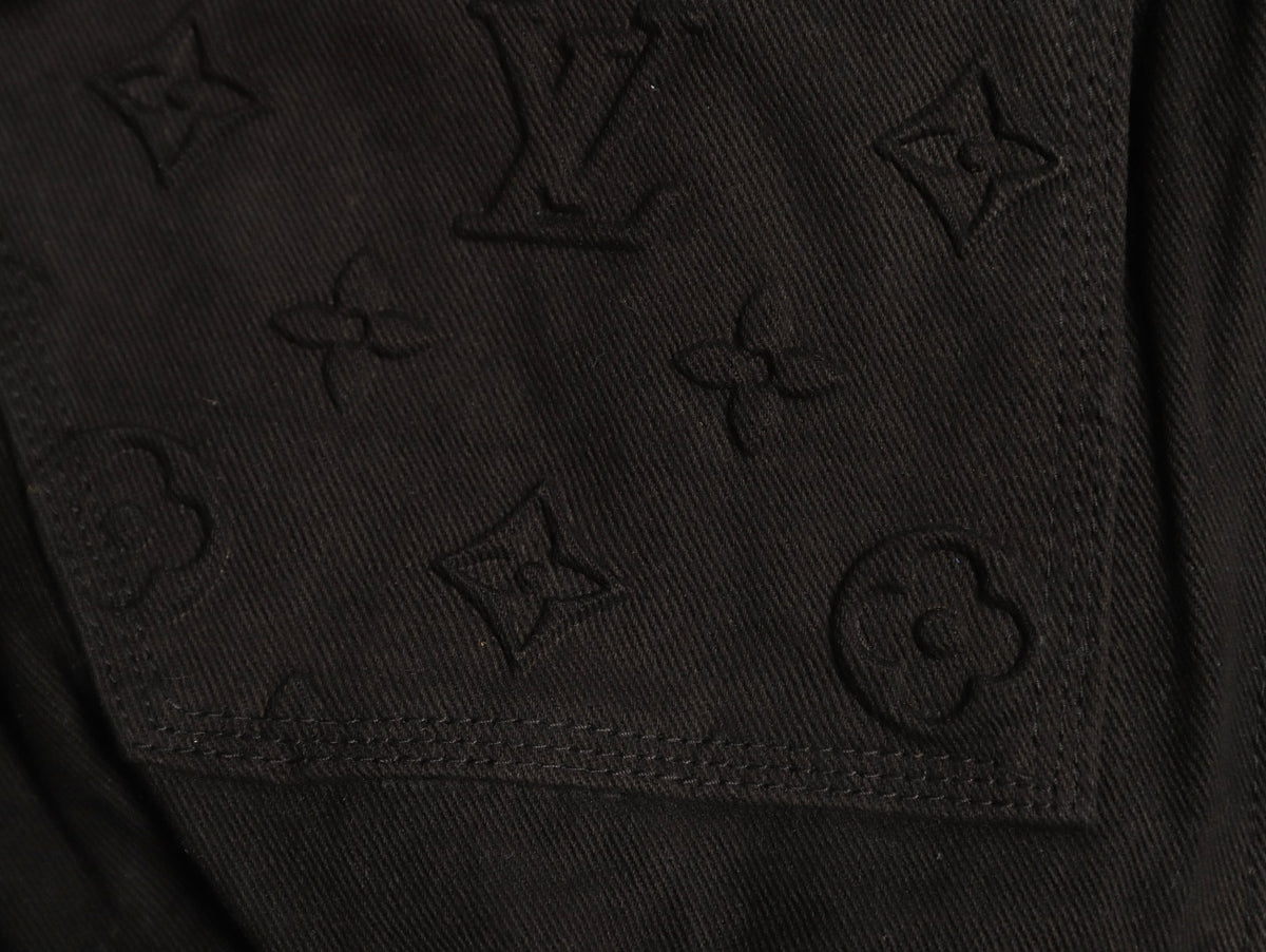 Louis Vuitton Monogram-Style Hooded Zip Jacket - Black