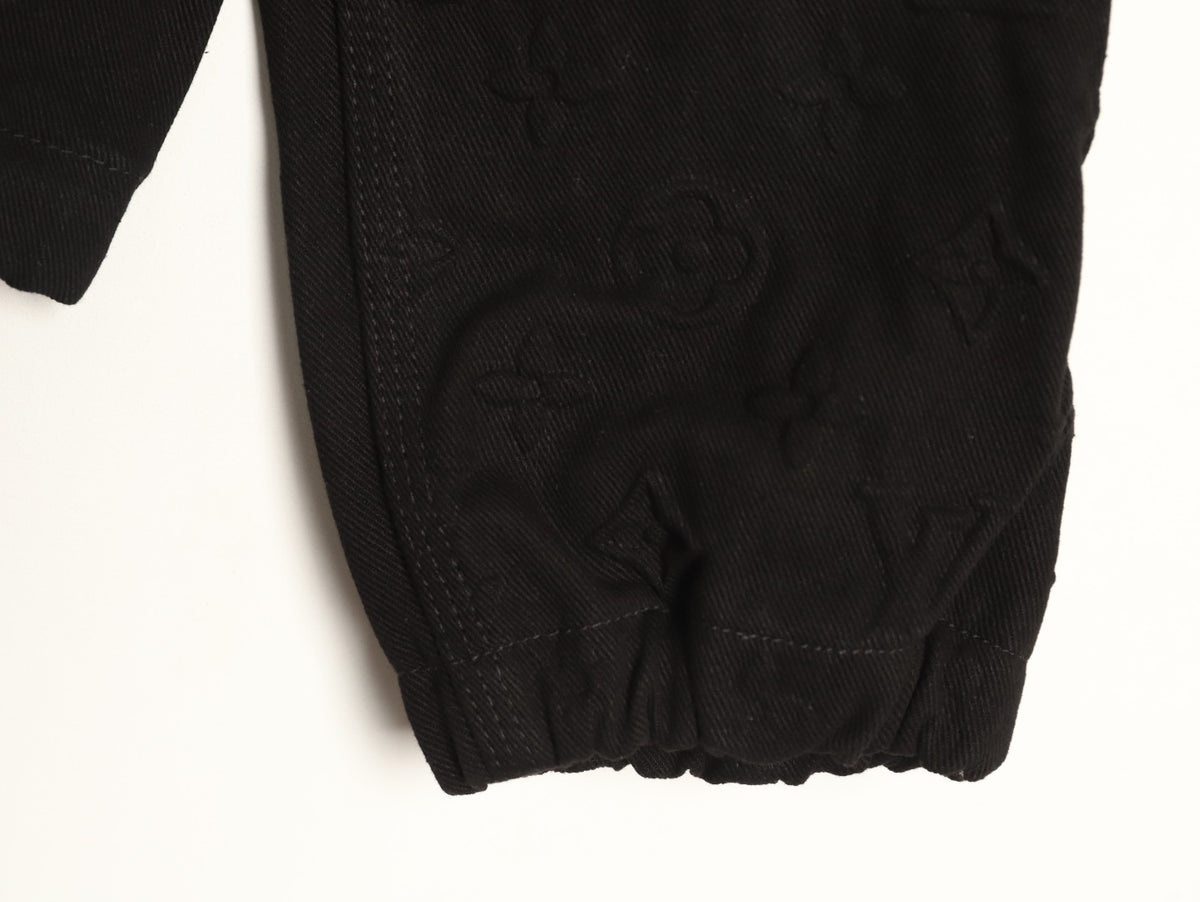 Louis Vuitton Monogram-Style Hooded Zip Jacket - Black