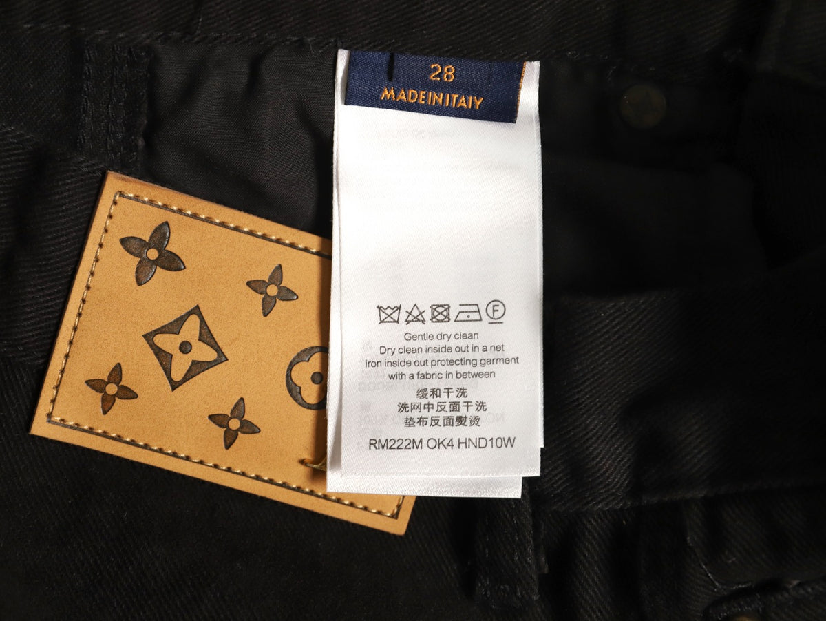 Louis Vuitton Monogram-Style Denim Cargo Trousers - Black