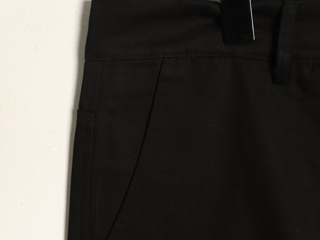 Louis Vuitton Panelled Flocked Denim Trousers - Black
