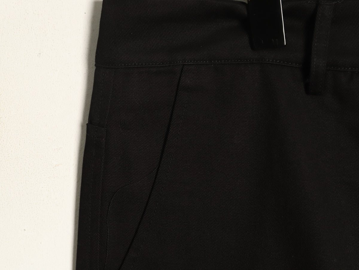 Louis Vuitton Panelled Flocked Denim Trousers - Black