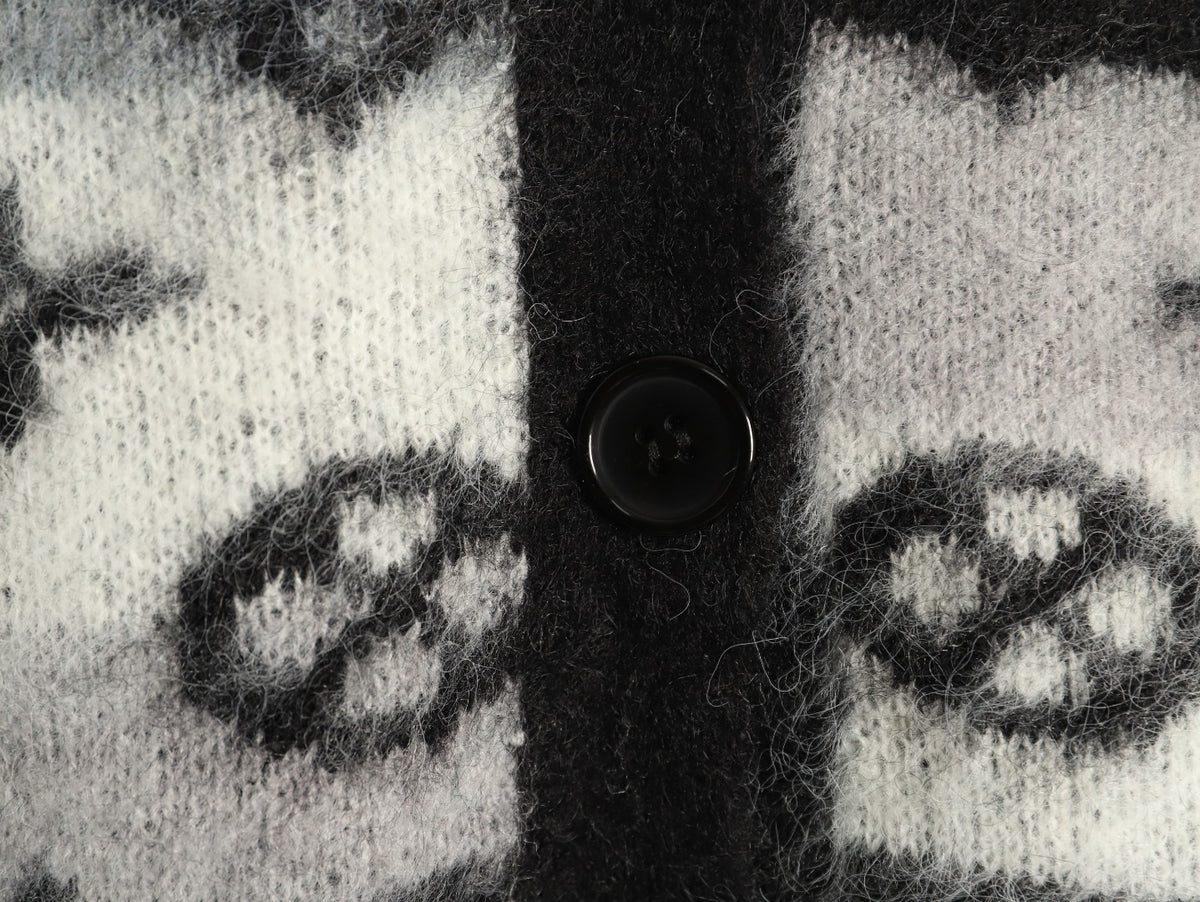 Louis Vuitton Gradient Monogram-Style V-Neck Cardigan - Gray and Black