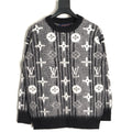 Louis Vuitton Allover Monogram-Style Crewneck Sweater - Charcoal