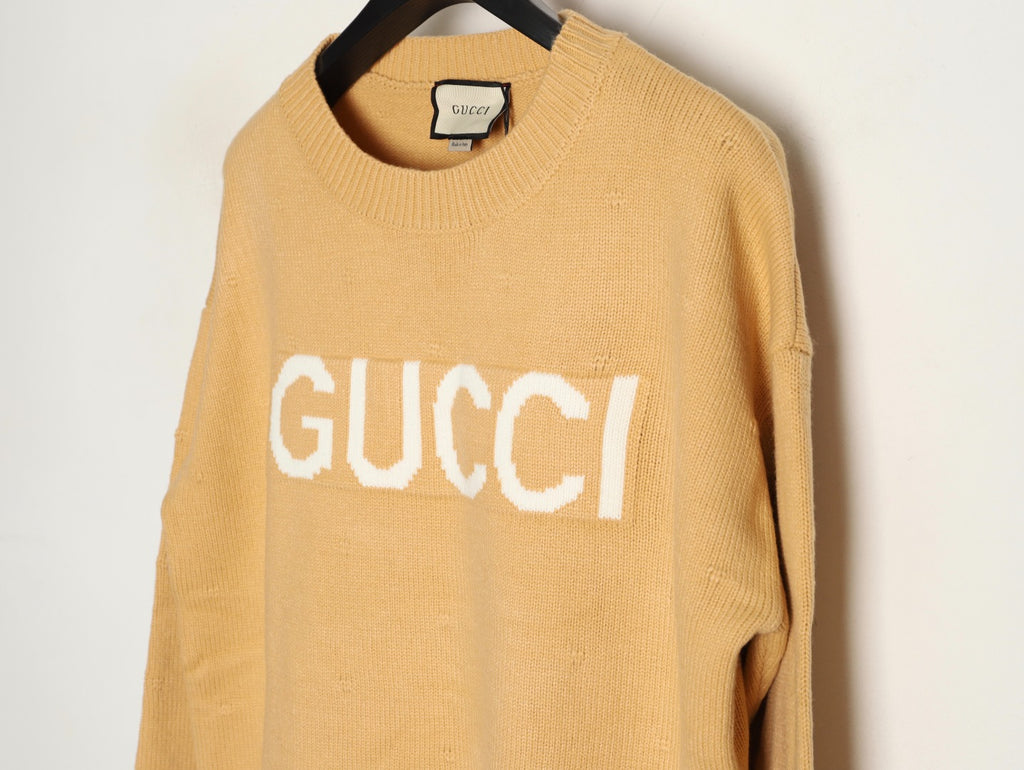 Gucci Logo Crewneck Sweater - Camel