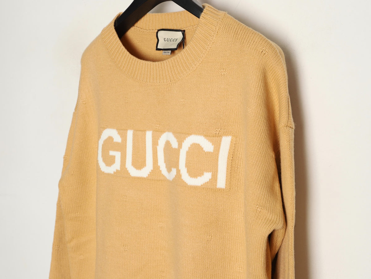 Gucci Logo Crewneck Sweater - Camel