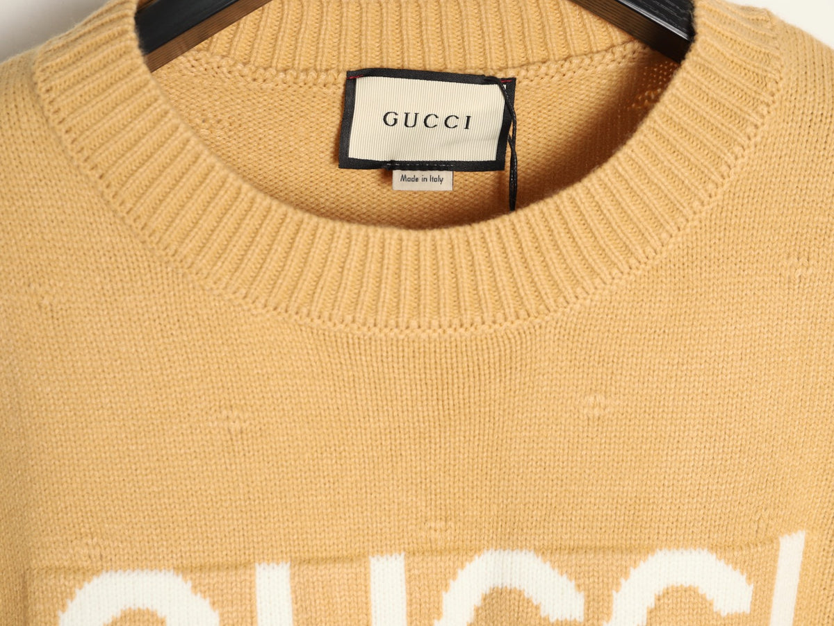 Gucci Logo Crewneck Sweater - Camel
