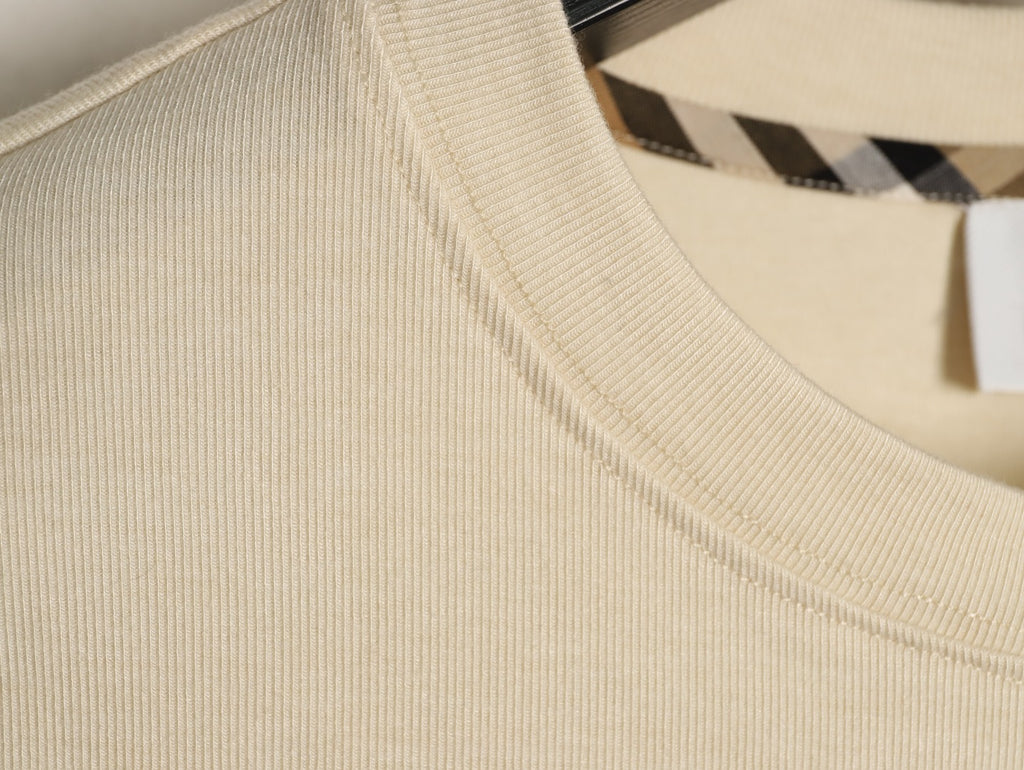 Burberry Equestrian-Detail Check Elbow-Patch Long-Sleeve Top - Cream