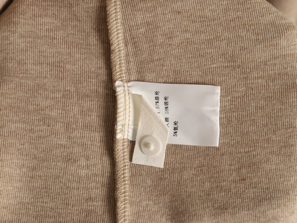 Burberry Equestrian-Detail Check Elbow-Patch Long-Sleeve Top - Light Taupe