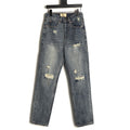 Gucci Distressed Washed-Look Jeans - Dark Gray