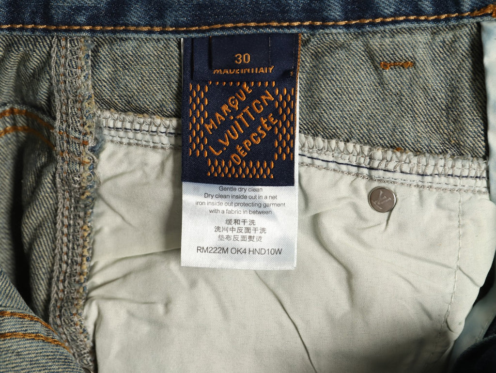 Louis Vuitton Back-Pocket Emblem Jeans - Blue