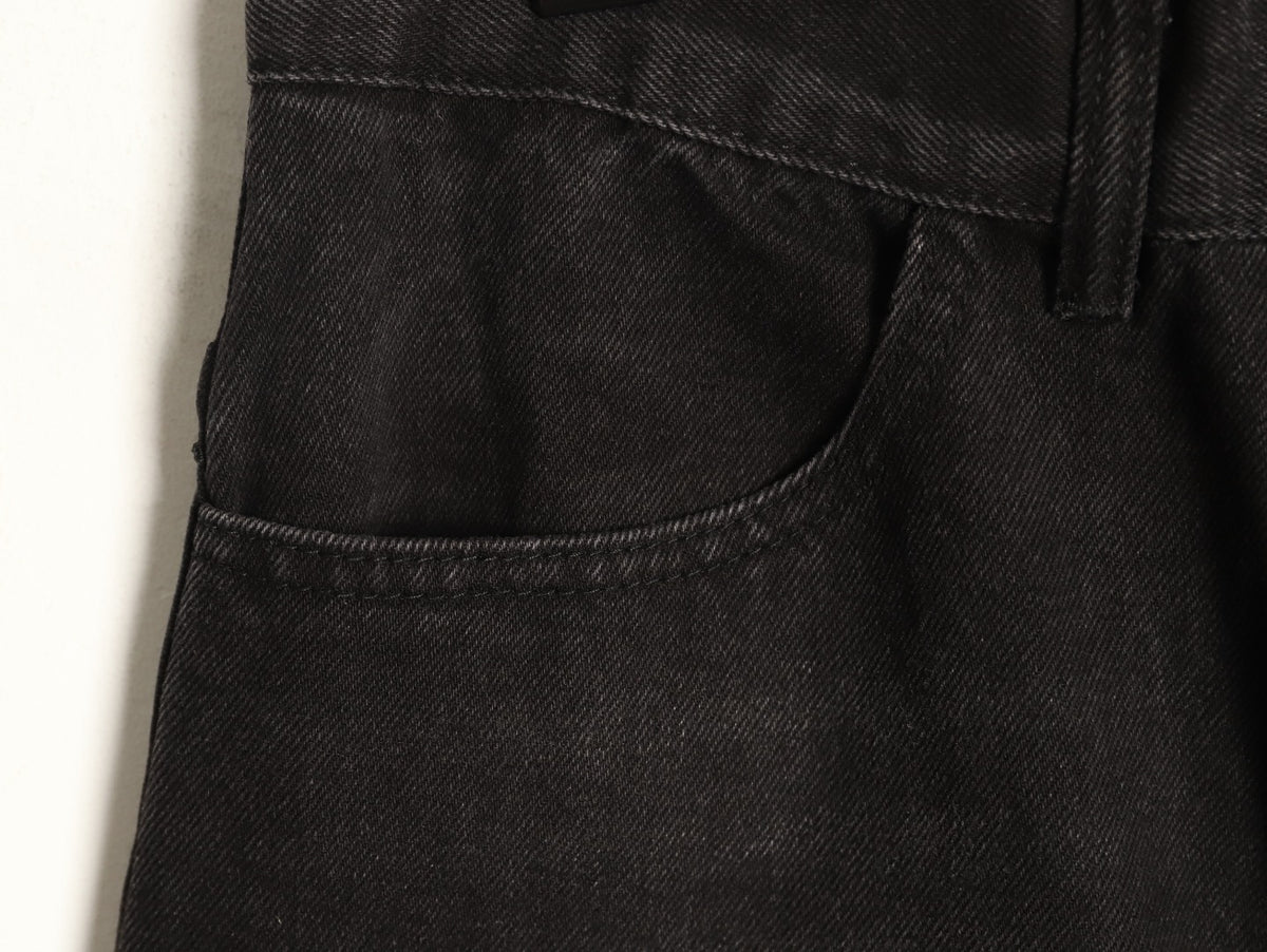 Louis Vuitton Monogram-Style Zip-Detail Utility Jeans - Black