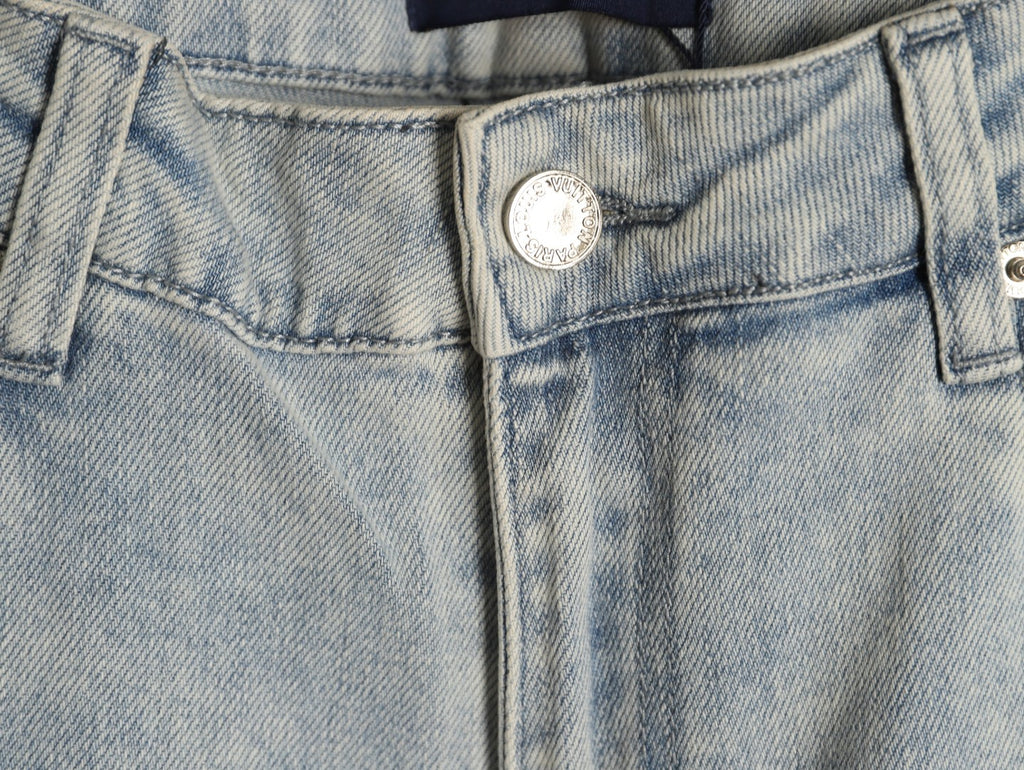Louis Vuitton Back-Pocket Graphic Jeans - Light Gray