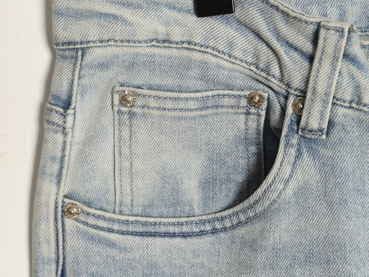 Louis Vuitton Back-Pocket Graphic Jeans - Light Gray