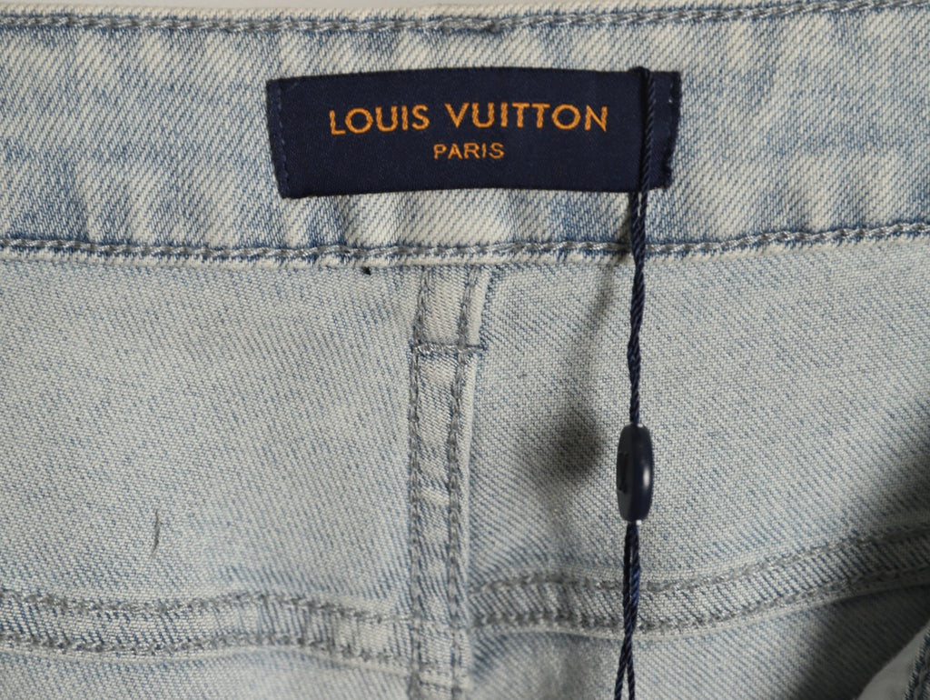 Louis Vuitton Back-Pocket Graphic Jeans - Light Gray