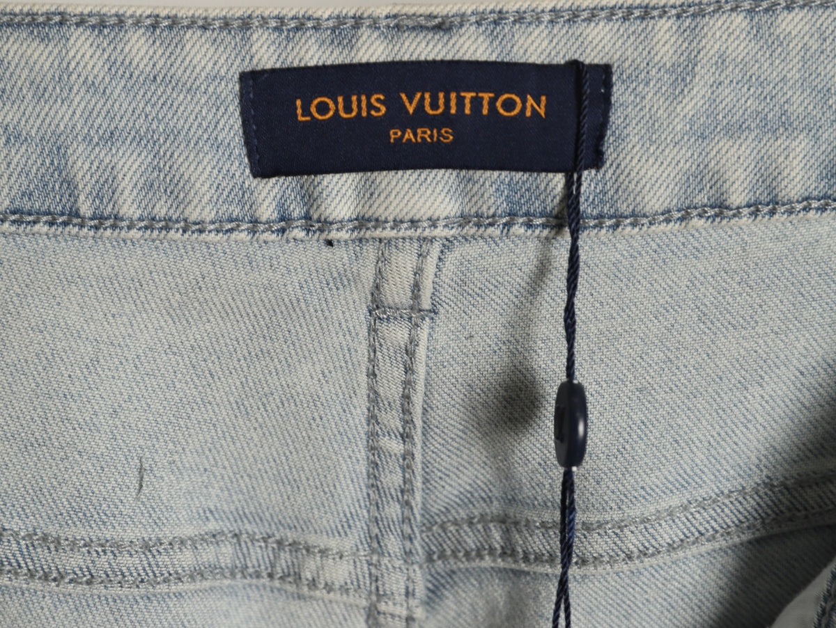 Louis Vuitton Back-Pocket Graphic Jeans - Light Gray