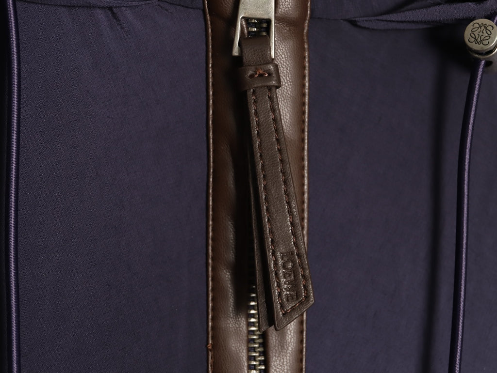 Loewe Contrast-Pocket Hooded Zip Jacket - Navy