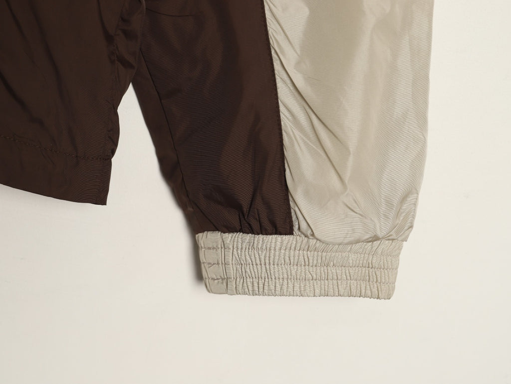 Prada Logo-Detail Colorblock Zip Jacket - Beige and Brown