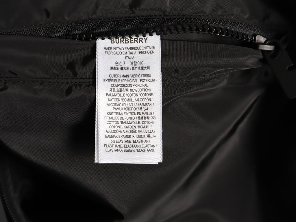 Burberry Oval Equestrian Back-Graphic Hooded Jacket - Black