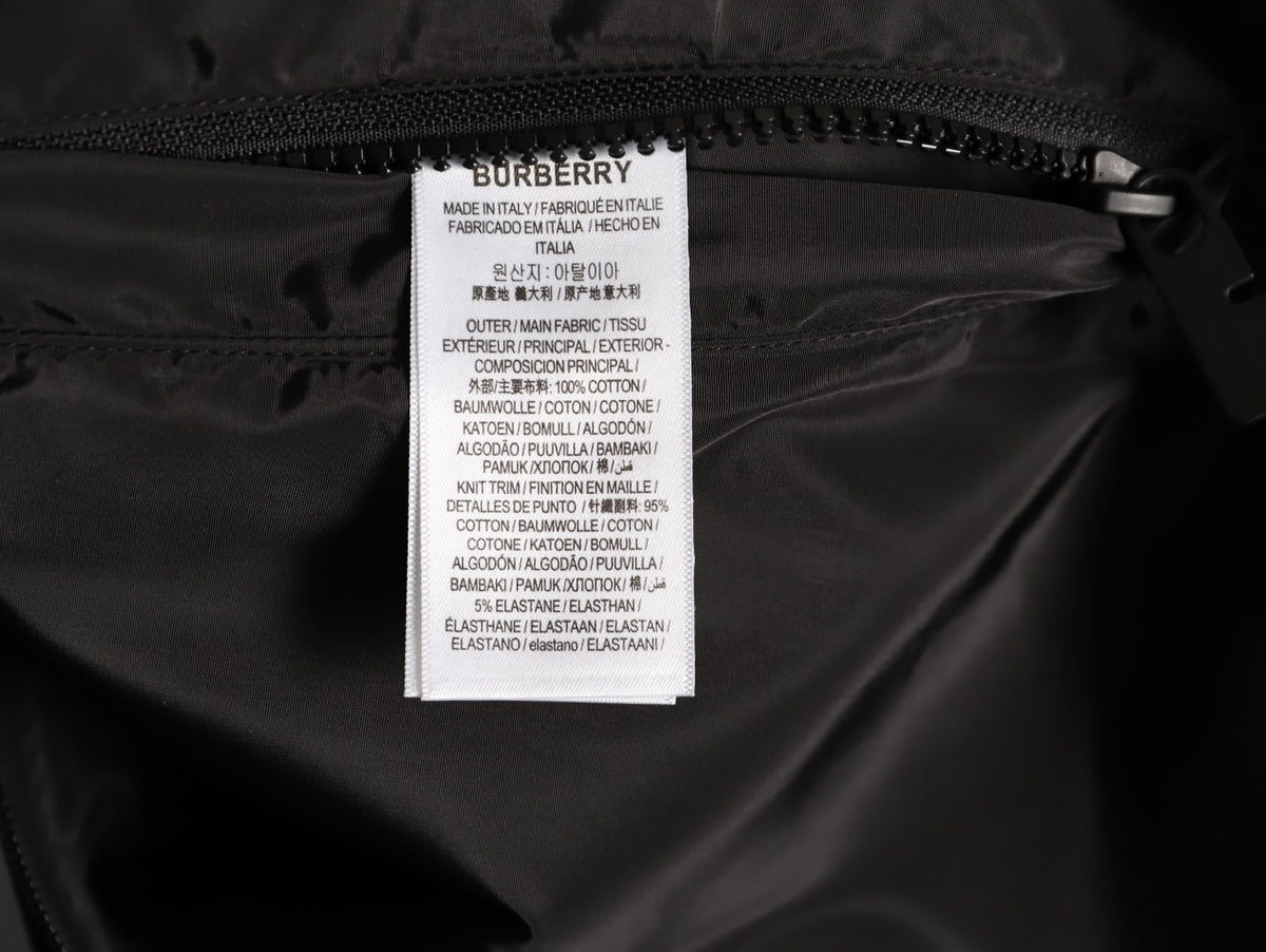 Burberry Oval Equestrian Back-Graphic Hooded Jacket - Black