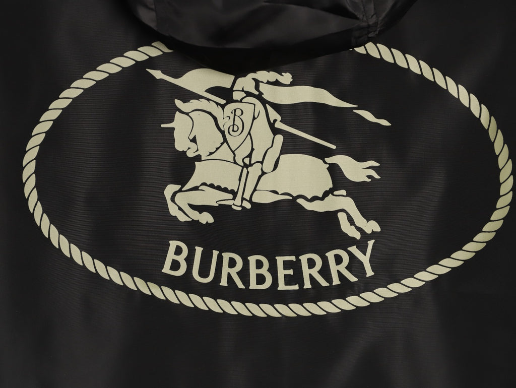 Burberry Oval Equestrian Back-Graphic Hooded Jacket - Black