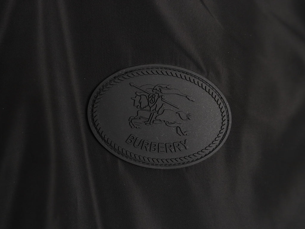 Burberry Oval Equestrian Back-Graphic Hooded Jacket - Black