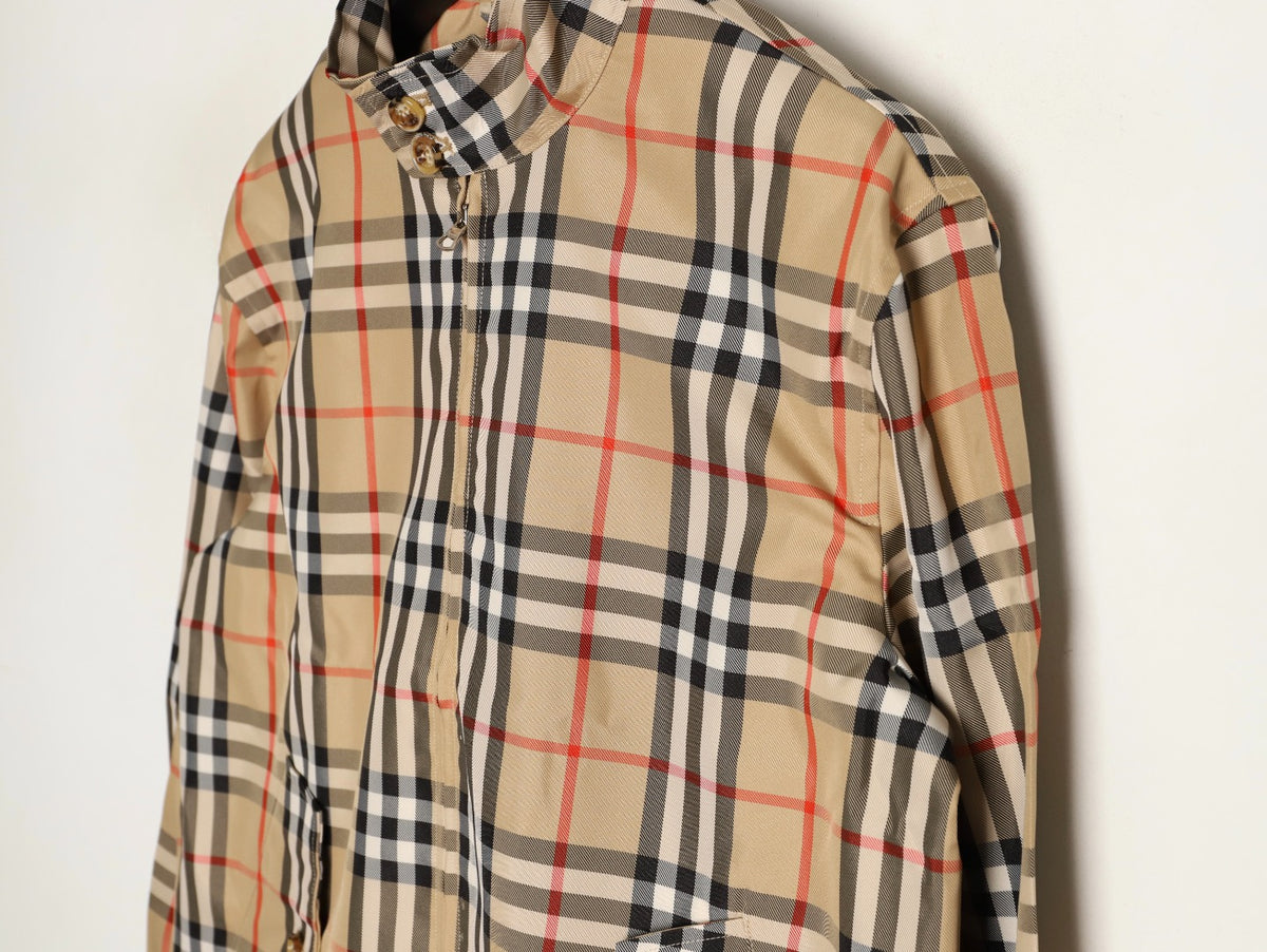 Burberry Check Stand-Collar Zip Jacket - Beige