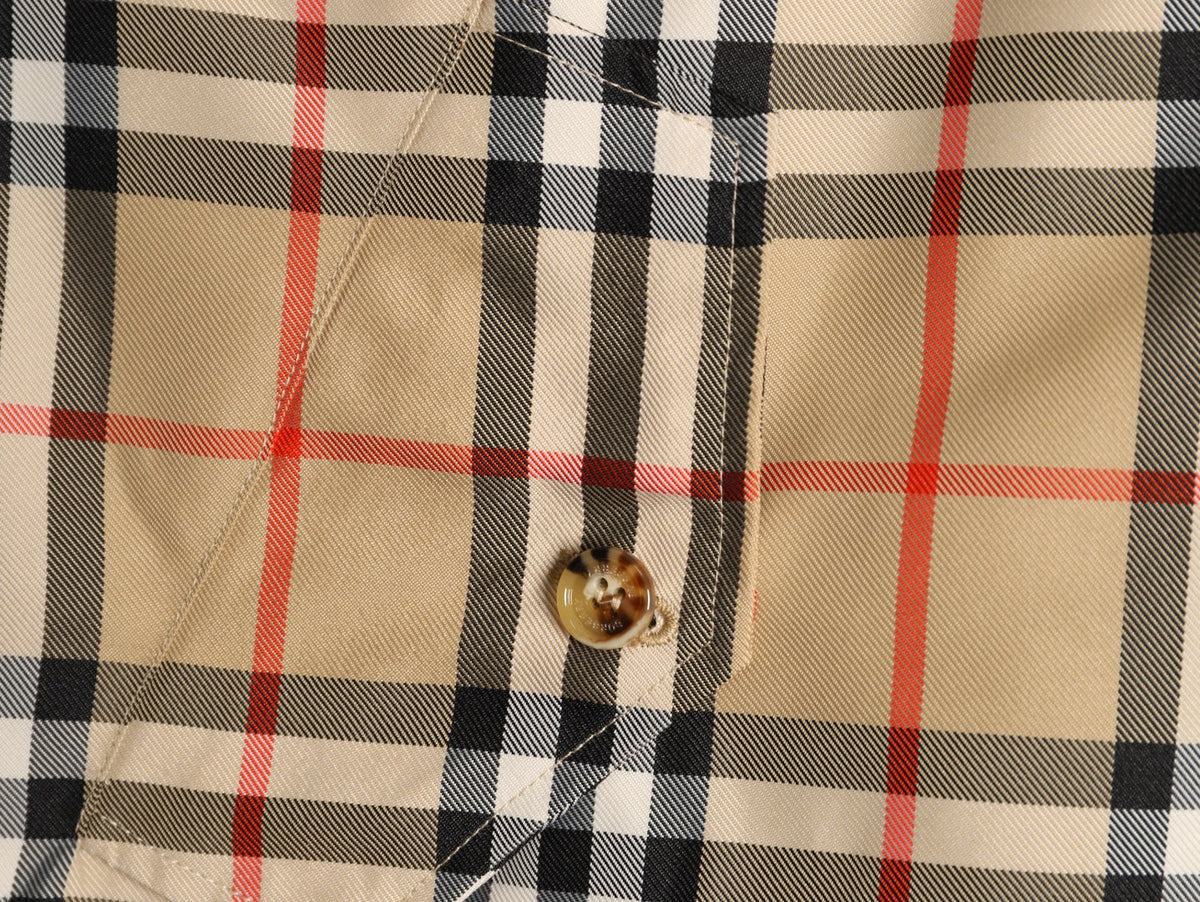 Burberry Check Stand-Collar Zip Jacket - Beige