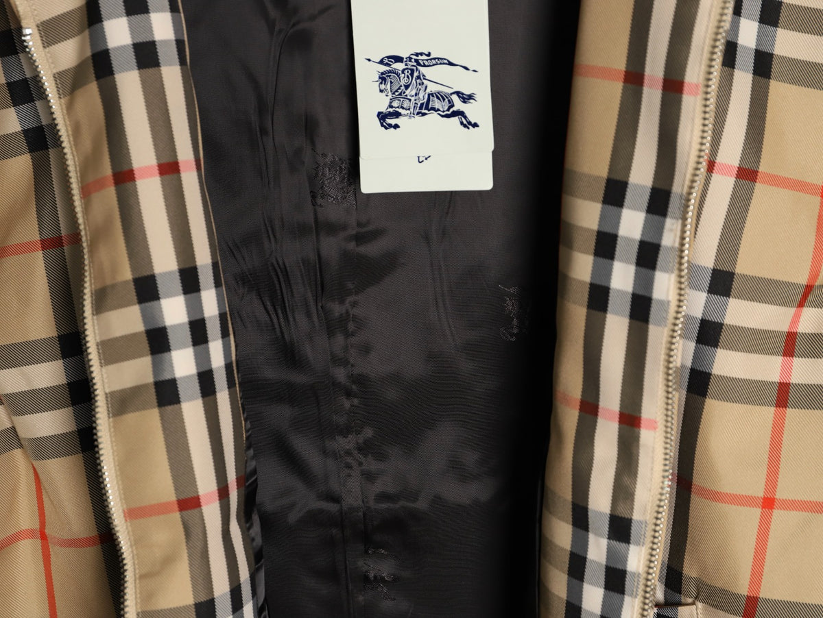 Burberry Check Stand-Collar Zip Jacket - Beige
