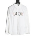 Dior Floral-Detail Logo Long-Sleeve Shirt - White