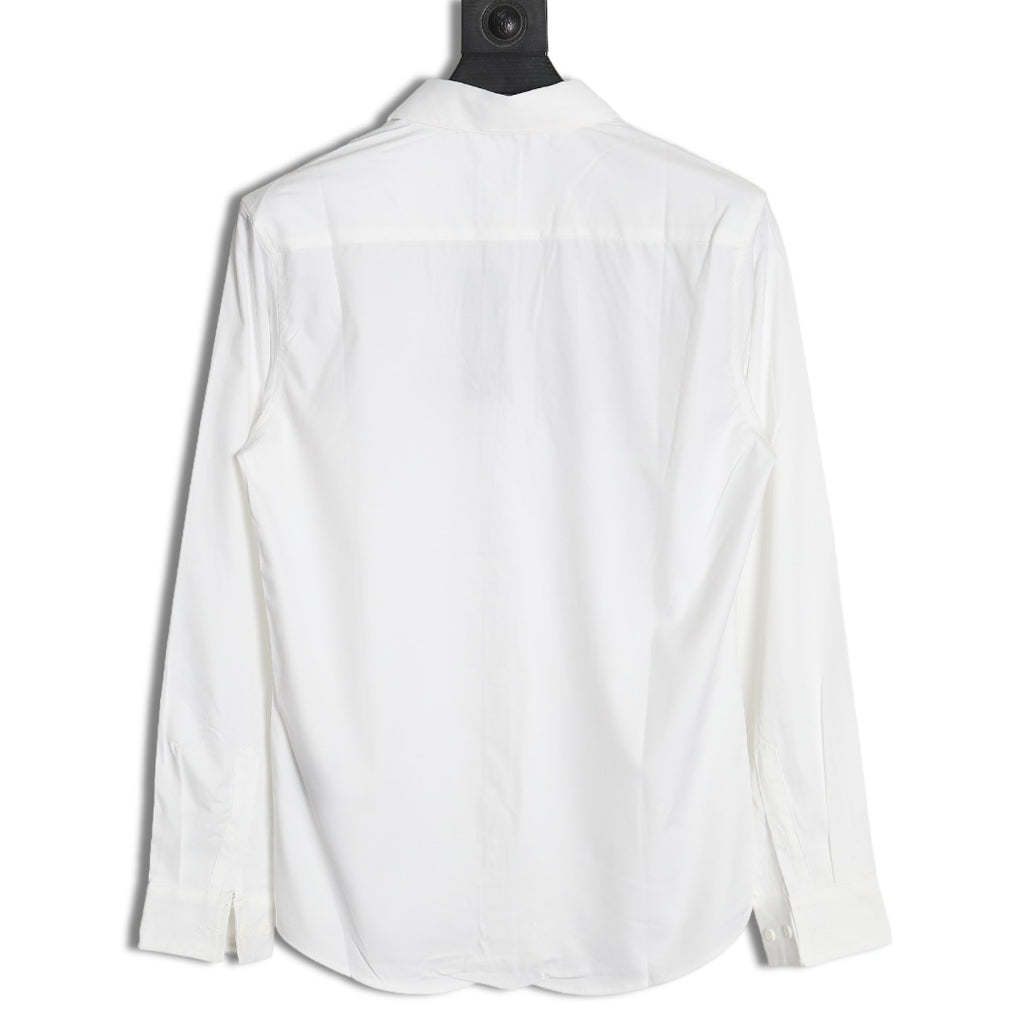 Dior Floral-Detail Logo Long-Sleeve Shirt - White