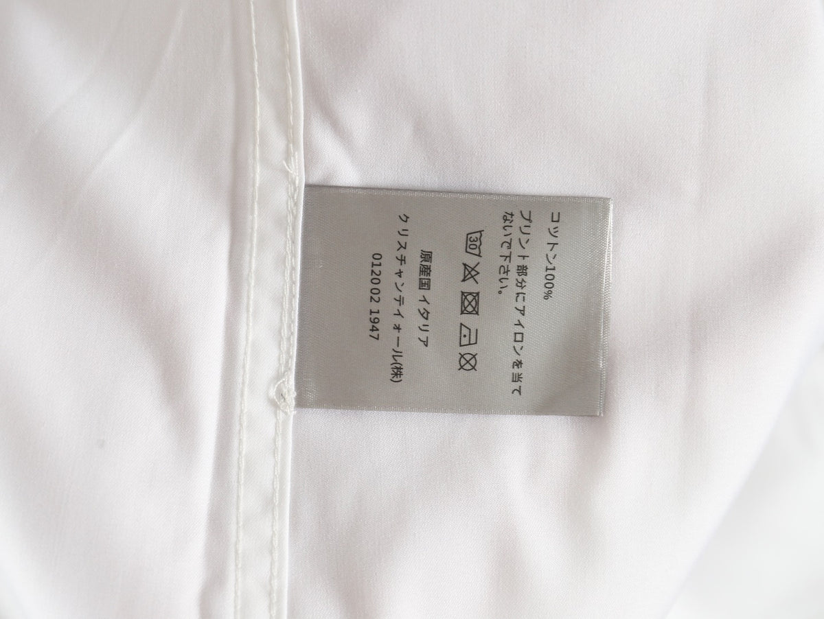 Dior Floral-Detail Logo Long-Sleeve Shirt - White