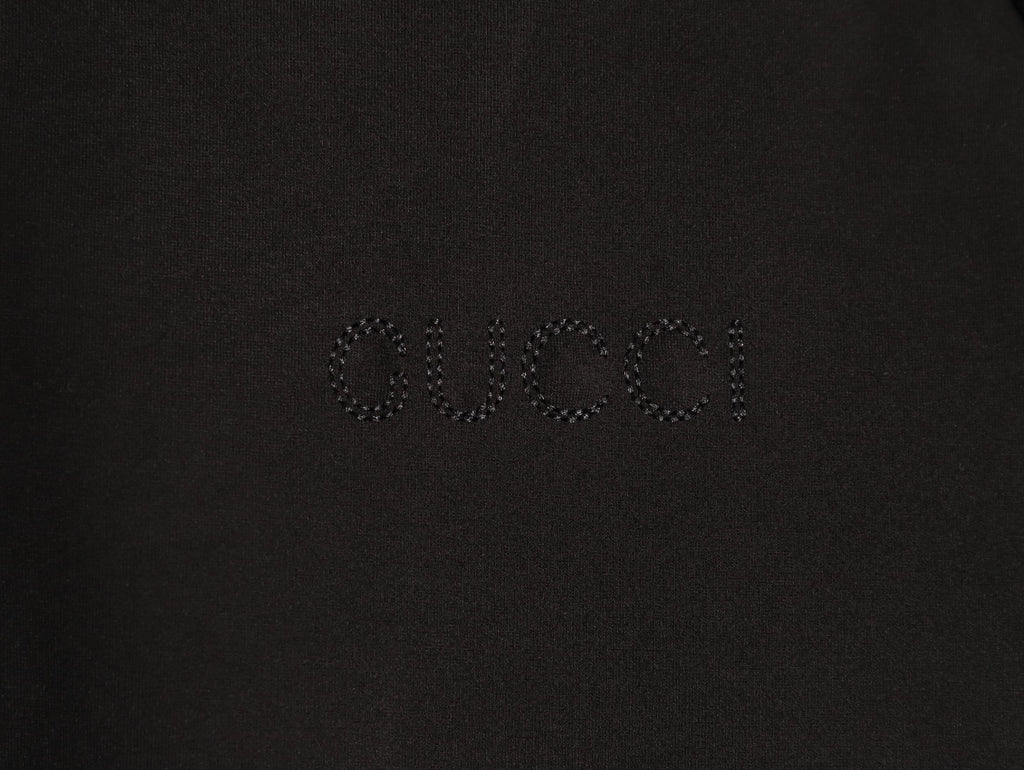 Gucci Lettering-Trim Hooded Zip Jacket - Black