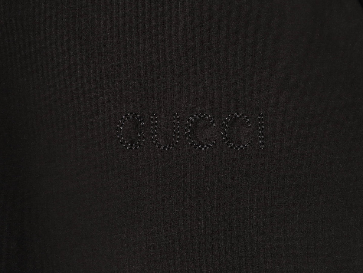 Gucci Lettering-Trim Hooded Zip Jacket - Black