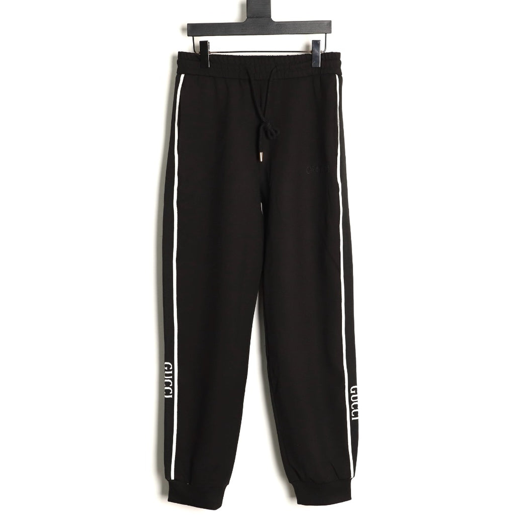 Gucci Side-Lettering Trim Drawstring Trousers - Black
