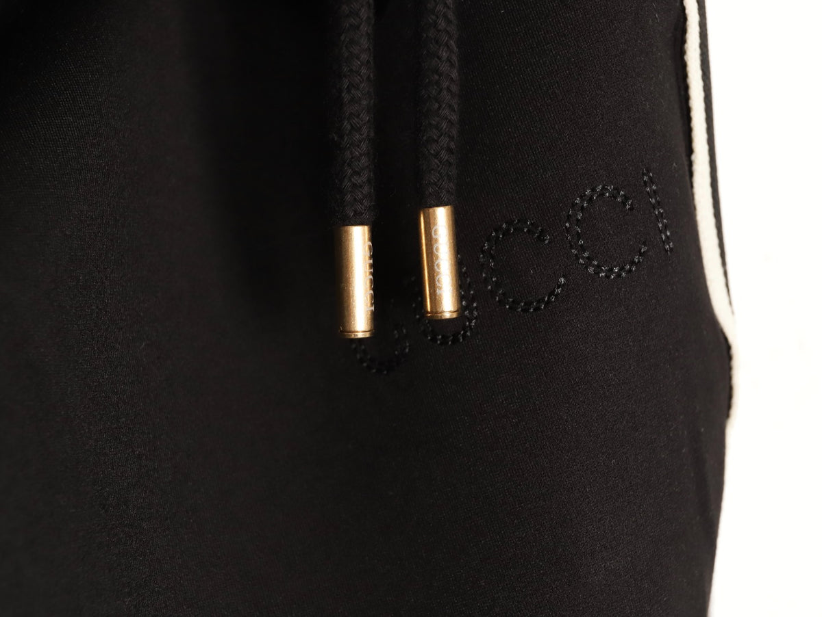 Gucci Side-Lettering Trim Drawstring Trousers - Black