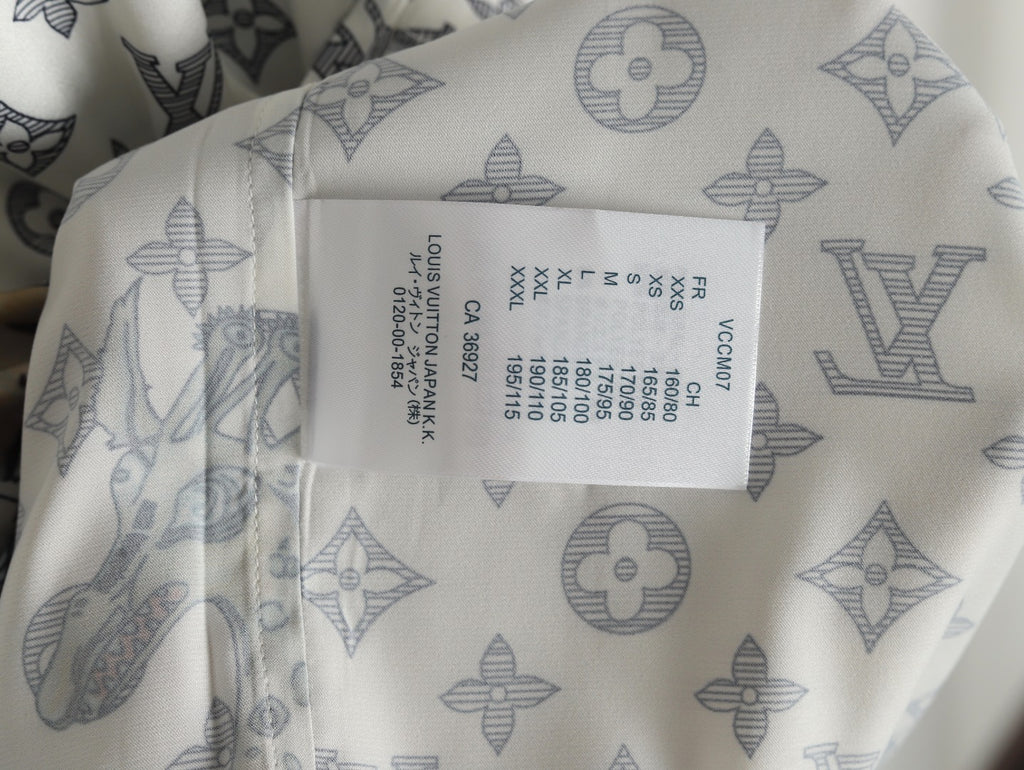 Louis Vuitton Animal and Monogram-Style Long-Sleeve Shirt - White