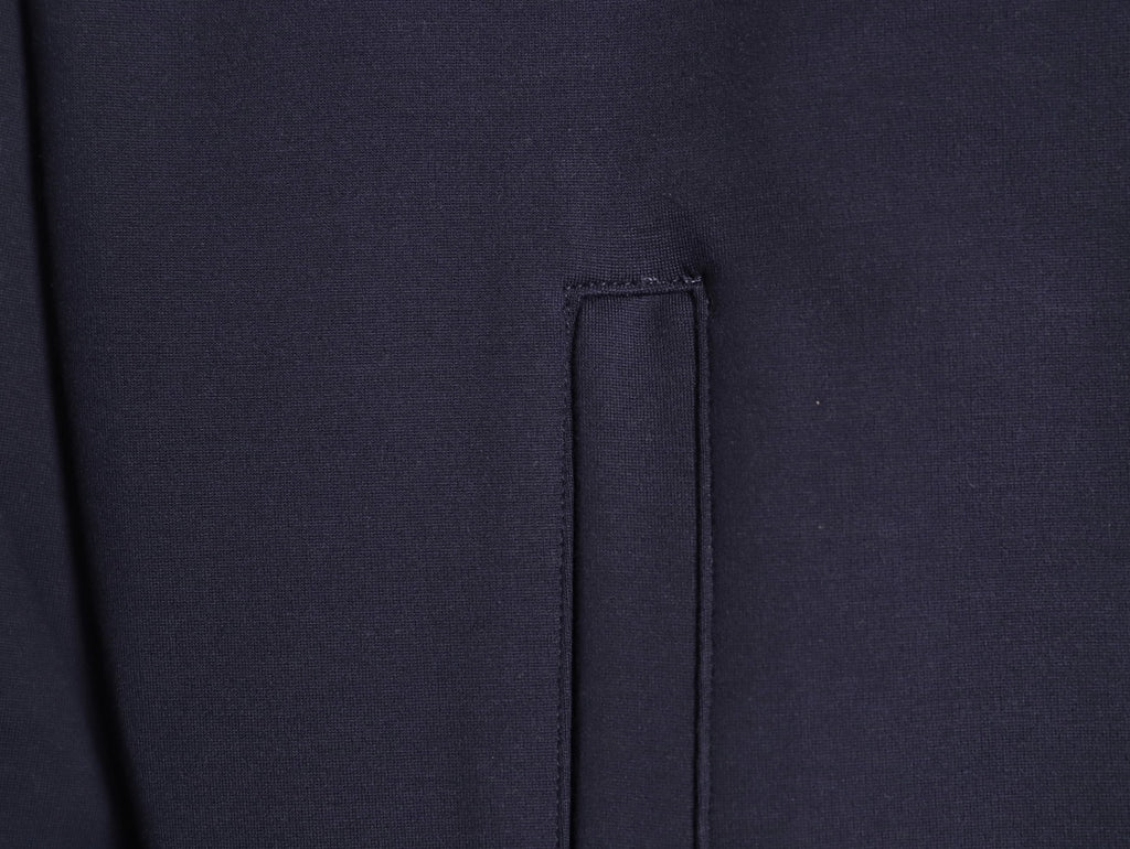 Gucci Chest-Logo Contrast-Stripe Hooded Zip Jacket - Navy