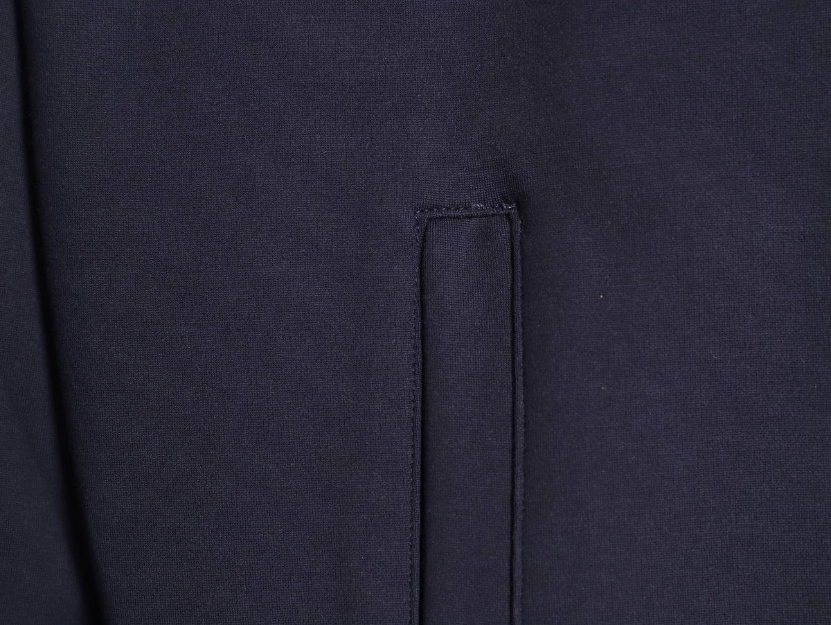 Gucci Chest-Logo Contrast-Stripe Hooded Zip Jacket - Navy